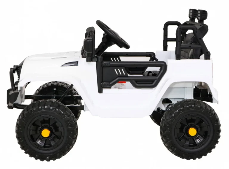 Jeep Dark Night Automobil Na Baterije Za Djecu, Bijeli + Spori Start + Eva + Audio Led, Bijela 4