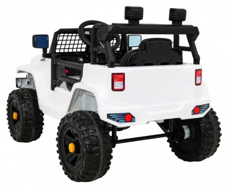 Jeep Dark Night Automobil Na Baterije Za Djecu, Bijeli + Spori Start + Eva + Audio Led, Bijela 5
