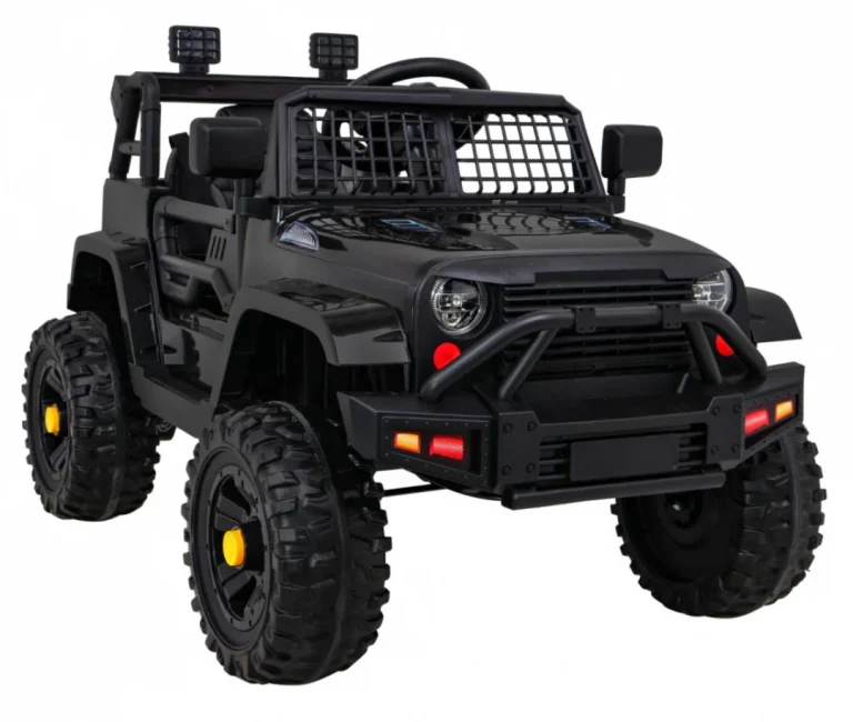 Jeep Dark Night Automobil Na Baterije Za Djecu Crni + Spori Start + Eva + Audio Led, Crna 10