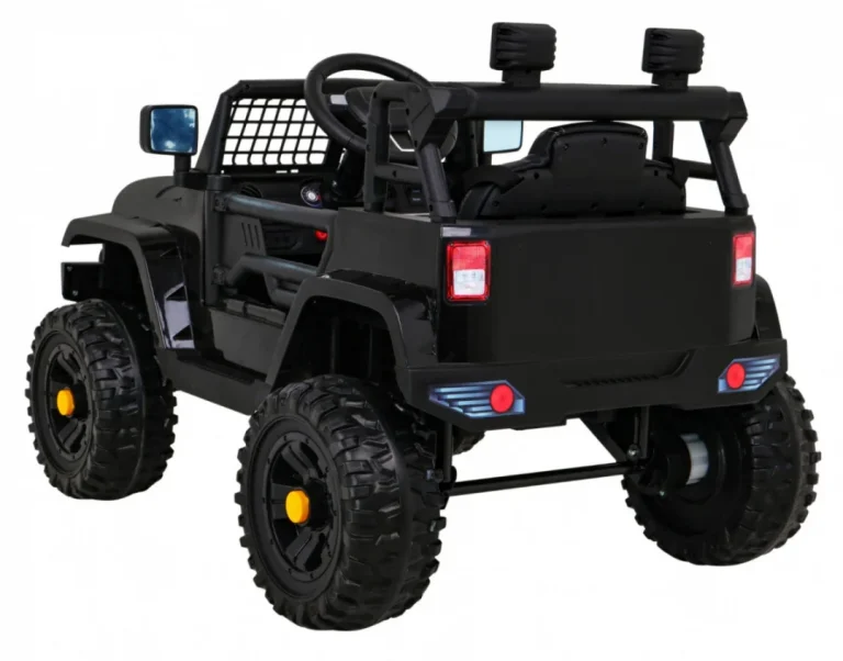 Jeep Dark Night Automobil Na Baterije Za Djecu Crni + Spori Start + Eva + Audio Led, Crna 5