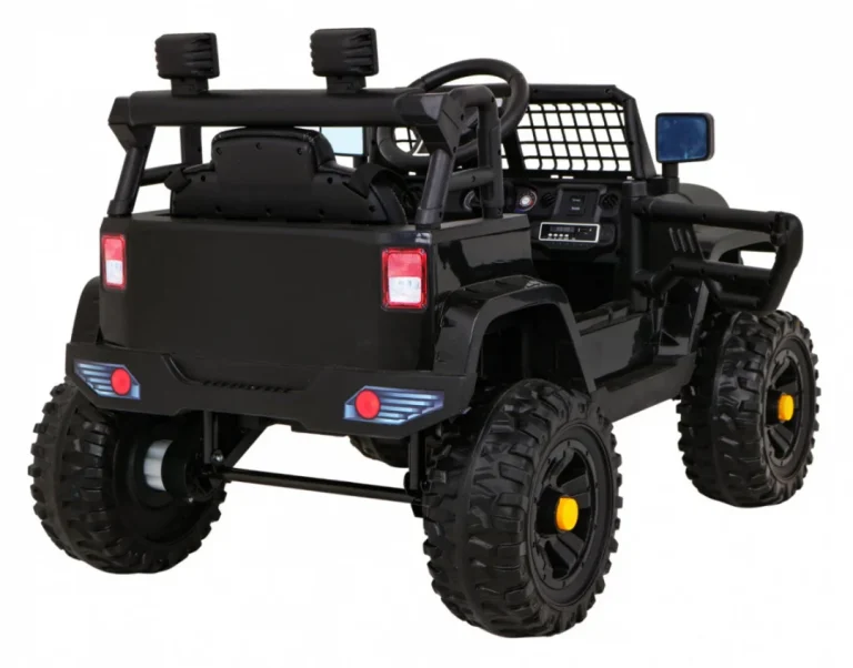 Jeep Dark Night Automobil Na Baterije Za Djecu Crni + Spori Start + Eva + Audio Led, Crna 8