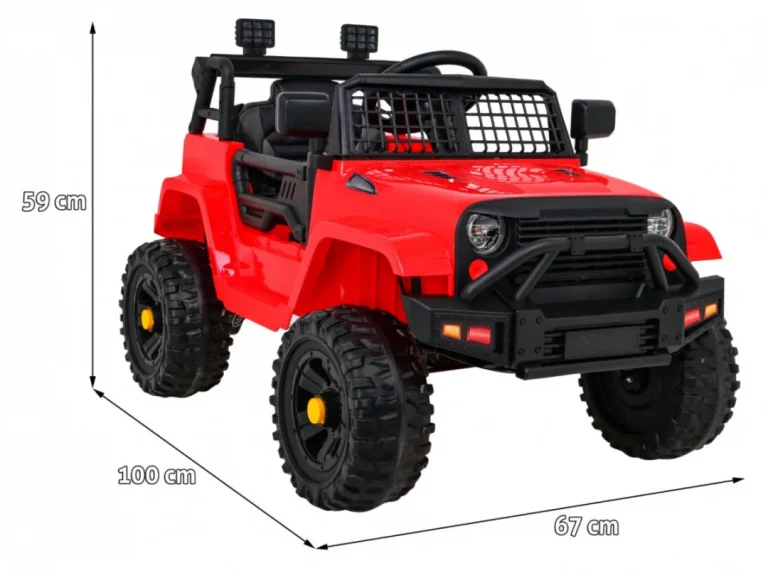 Jeep Dark Night Automobil Na Baterije Za Djecu, Crveni + Spori Start + Eva + Audio Led, Crvena 2
