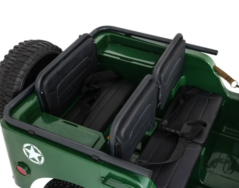 Jeep Willys Retro Vojni Auto Na Akumulator Zeleni Za 3 Djece 10