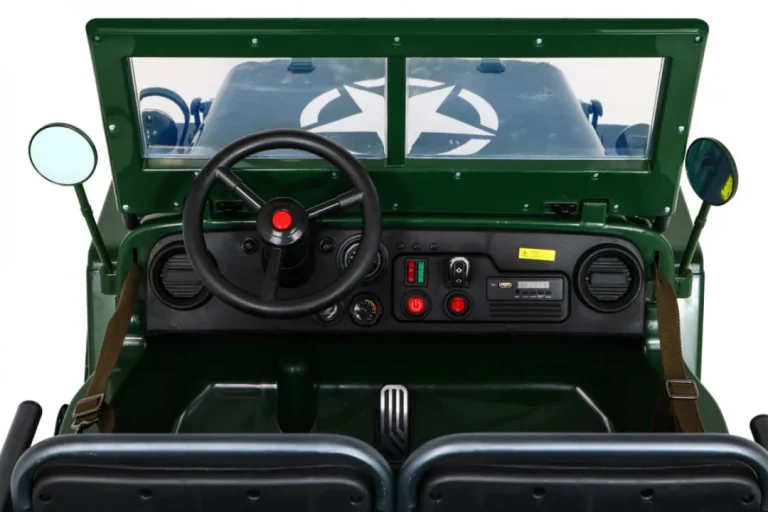Jeep Willys Retro Vojni Auto Na Akumulator Zeleni Za 3 Djece 14