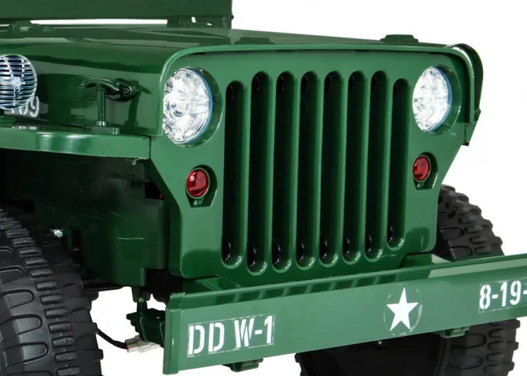 Jeep Willys Retro Vojni Auto Na Akumulator Zeleni Za 3 Djece 17