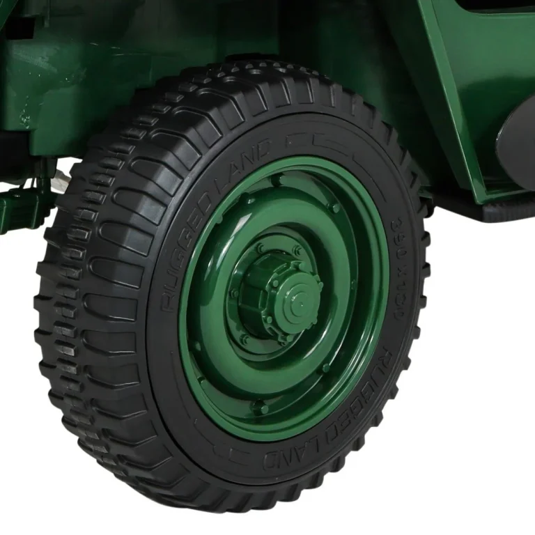 Jeep Willys Retro Vojni Auto Na Akumulator Zeleni Za 3 Djece 18
