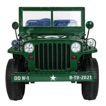 Jeep Willys Retro Vojni Auto Na Akumulator Zeleni Za 3 Djece 3