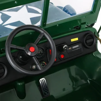Jeep Willys Retro Vojni Auto Na Akumulator Zeleni Za 3 Djece 5