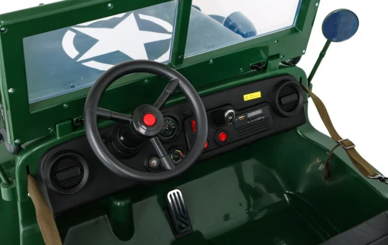 Jeep Willys Retro Vojni Auto Na Akumulator Zeleni Za 3 Djece 5