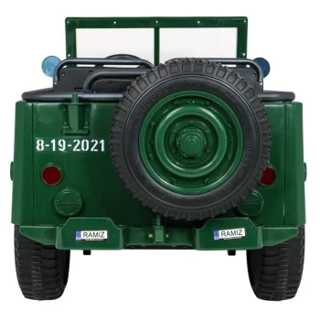 Jeep Willys Retro Vojni Auto Na Akumulator Zeleni Za 3 Djece 6