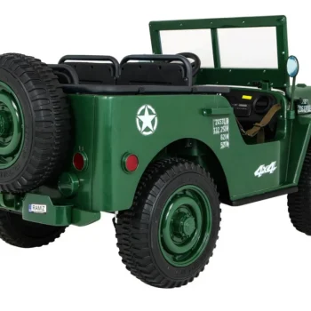 Jeep Willys Retro Vojni Auto Na Akumulator Zeleni Za 3 Djece 7
