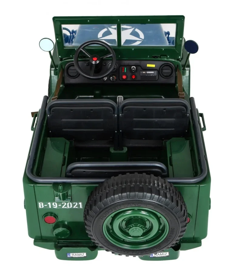 Jeep Willys Retro Vojni Auto Na Akumulator Zeleni Za 3 Djece 8