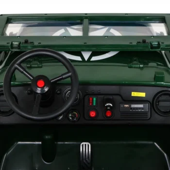 Jeep Willys Retro Vojni Auto Na Akumulator Zeleni Za 3 Djece 9