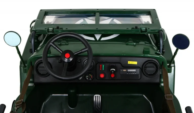 Jeep Willys Retro Vojni Auto Na Akumulator Zeleni Za 3 Djece 9