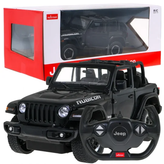 Jeep Wrangler Rubicon Crni Rastar Model 1:14 Automobil Na Daljinsko Upravljanje + 2,4 Ghz, Crna 1