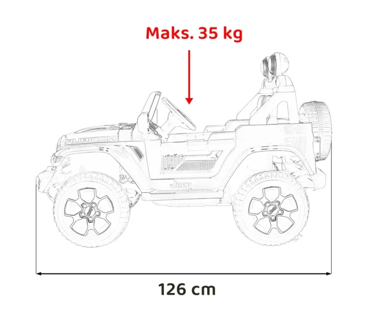 Jeep Wrangler Rubicon Dječji Auto Na Baterije, Bijeli + Daljinski Upravljač, Bijela 3