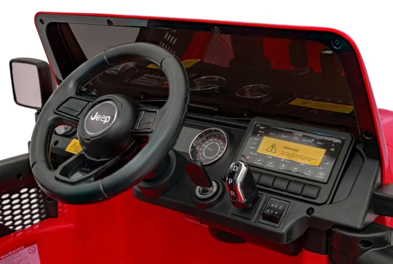 Jeep Wrangler Rubicon Dječji Autosjedalica Na Baterije, Crvena + Daljinski Upravljač + Mp3 Led 11