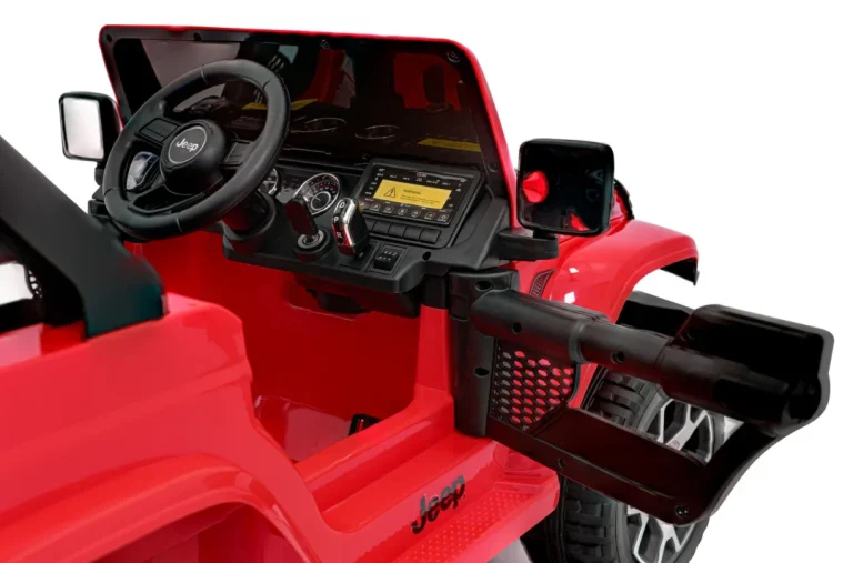 Jeep Wrangler Rubicon Dječji Autosjedalica Na Baterije, Crvena + Daljinski Upravljač + Mp3 Led 12
