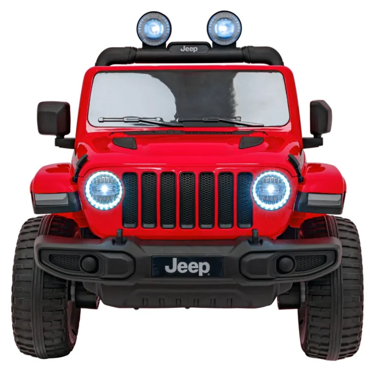 Jeep Wrangler Rubicon Dječji Autosjedalica Na Baterije, Crvena + Daljinski Upravljač + Mp3 Led 4
