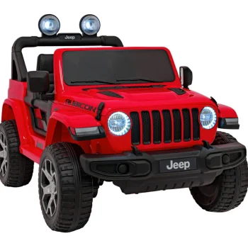Jeep Wrangler Rubicon Dječji Autosjedalica Na Baterije, Crvena + Daljinski Upravljač + Mp3 Led 5