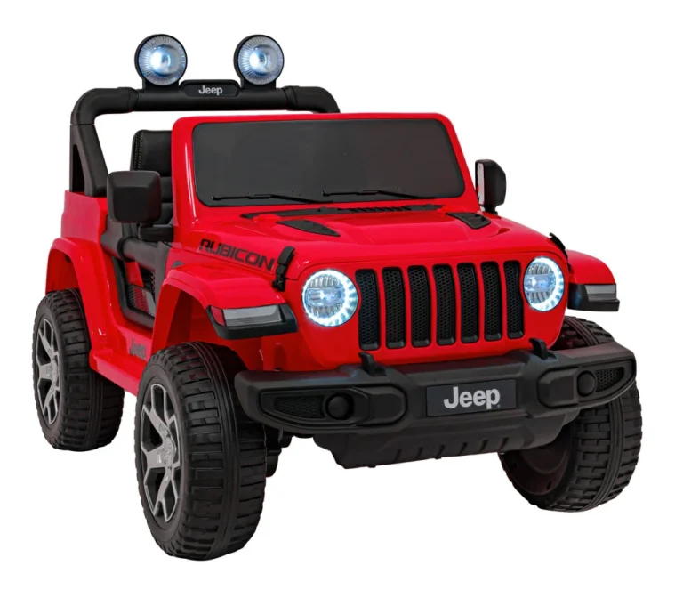 Jeep Wrangler Rubicon Dječji Autosjedalica Na Baterije, Crvena + Daljinski Upravljač + Mp3 Led 5
