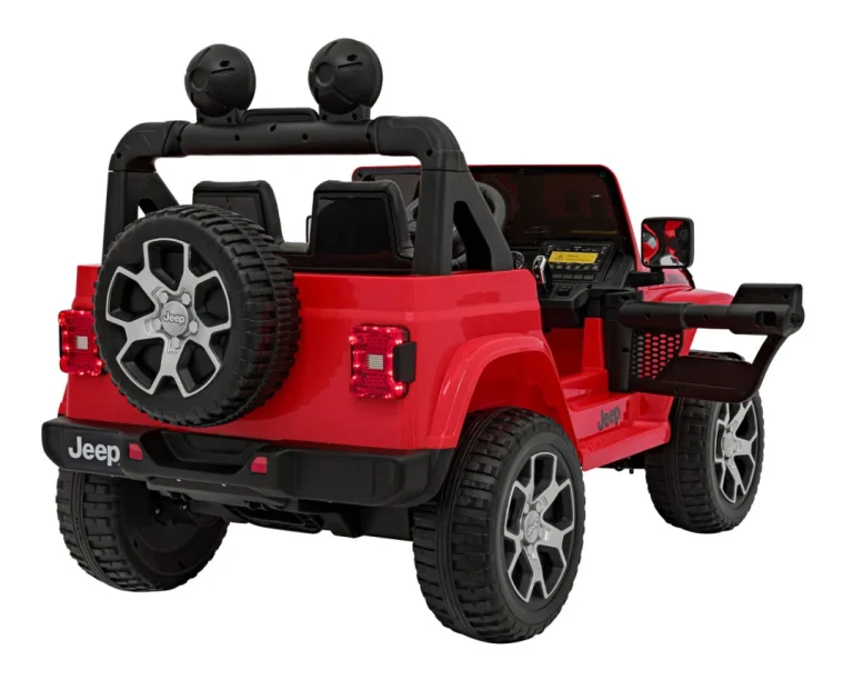 Jeep Wrangler Rubicon Dječji Autosjedalica Na Baterije, Crvena + Daljinski Upravljač + Mp3 Led 9