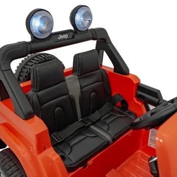 Jeep Wrangler Rubicon Dječji Autosjedalica Na Baterije, Narančasta + Daljinski Upravljač + Mp3 Led 13