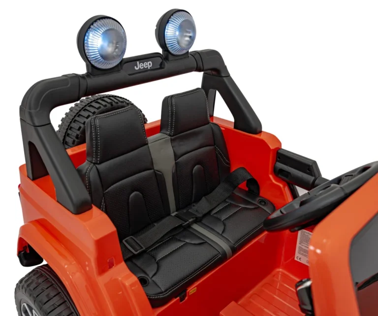 Jeep Wrangler Rubicon Dječji Autosjedalica Na Baterije, Narančasta + Daljinski Upravljač + Mp3 Led 13