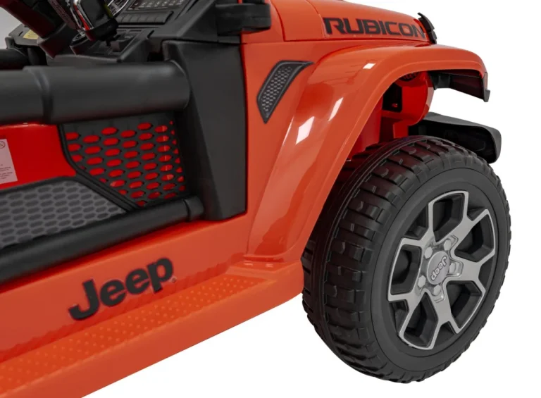 Jeep Wrangler Rubicon Dječji Autosjedalica Na Baterije, Narančasta + Daljinski Upravljač + Mp3 Led 16
