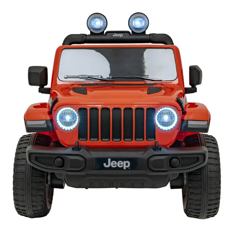 Jeep Wrangler Rubicon Dječji Autosjedalica Na Baterije, Narančasta + Daljinski Upravljač + Mp3 Led 4