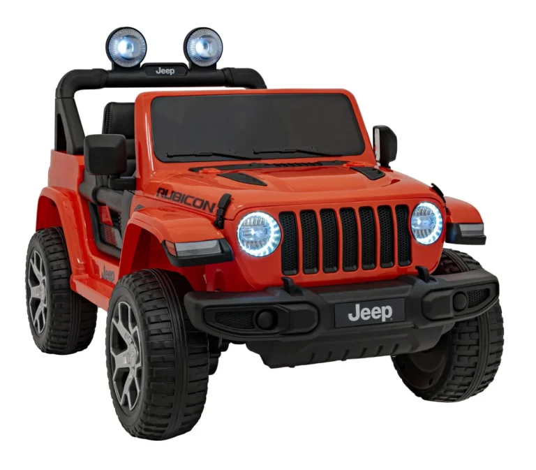 Jeep Wrangler Rubicon Dječji Autosjedalica Na Baterije, Narančasta + Daljinski Upravljač + Mp3 Led 5