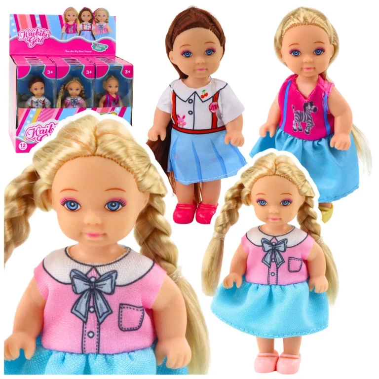 Kaibibi Mini Lutka Duga Kosa šarena 12 Cm Mix 2