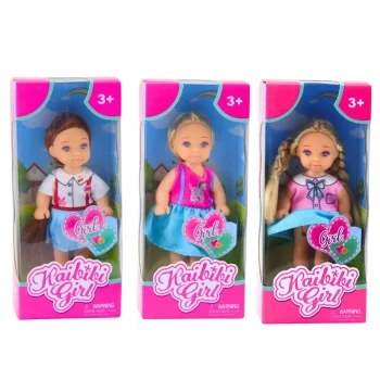 Kaibibi Mini Lutka Duga Kosa šarena 12 Cm Mix 7