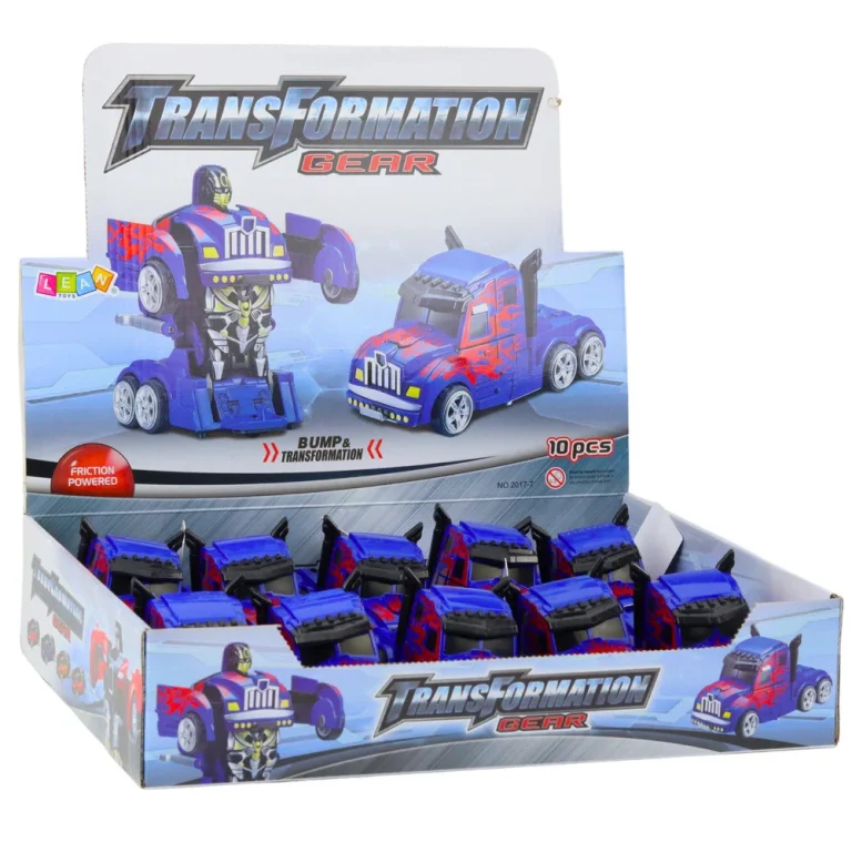 Kamion Robot 2u1 Plavi S Crvenim Uzorkom Pull Back 4