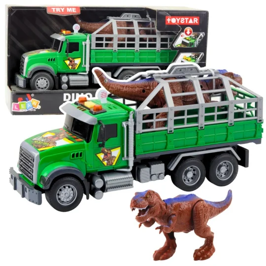 Kamion Za Prijevoz Dinosaura Sa Svjetlima I Zvukovima Zeleni 1