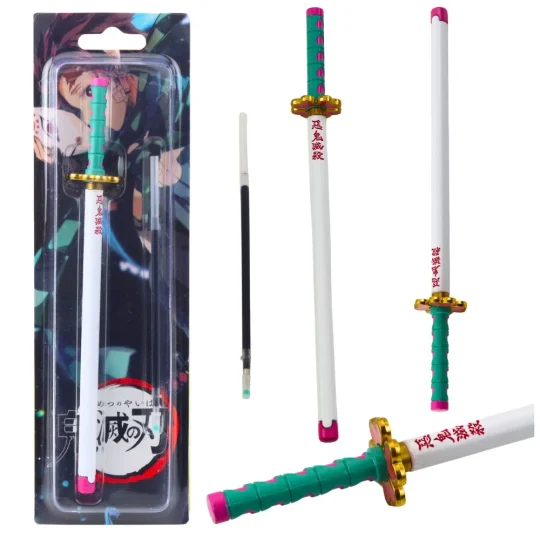 Katana Sword Anime Kemijska Olovka Metalna Crna Tinta S Zamjenjivim Punjenjem, Tirkizna 1