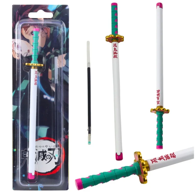 Katana Sword Anime Kemijska Olovka Metalna Crna Tinta S Zamjenjivim Punjenjem, Tirkizna 1