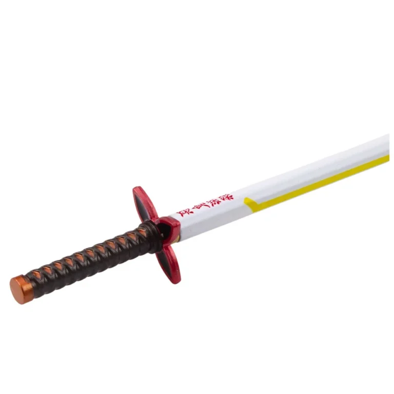 Katana Sword Anime Kemijska Olovka S Metalnom Crnom Tintom, Zamjenjivim Punjenjem, Bijelo žuta 3