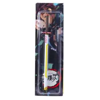 Katana Sword Anime Kemijska Olovka S Metalnom Crnom Tintom, Zamjenjivim Punjenjem, Bijelo žuta 4