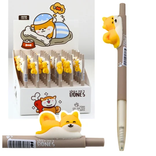 Kemijska Olovka S Likom žutog Psa Shiba, Plava Tinta 0,5 Mm 1