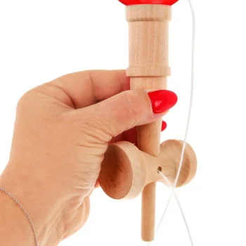 Kendama Arkadna Igra Za Djecu 3+ I Odrasle Drvena Igračka + Crvena Loptica 5