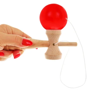 Kendama Arkadna Igra Za Djecu 3+ I Odrasle Drvena Igračka + Crvena Loptica 6
