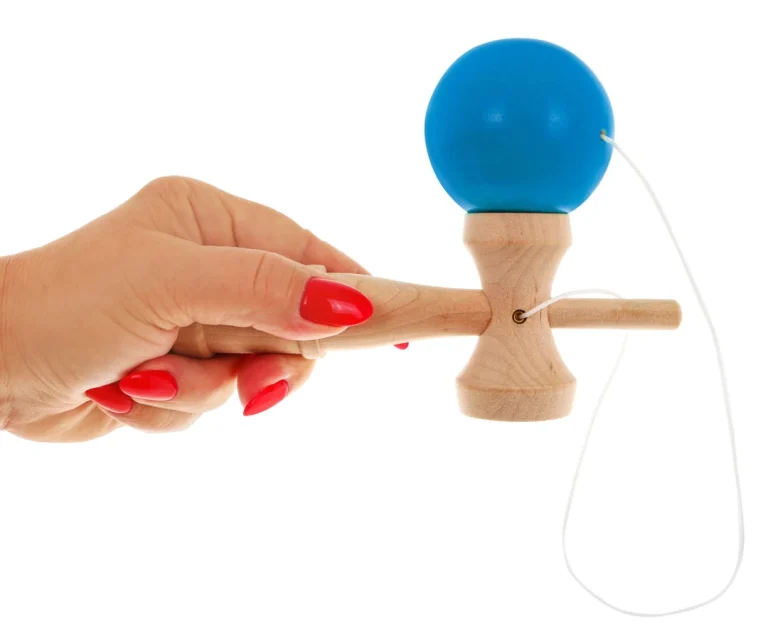 Kendama Arkadna Igra Za Djecu 3+ I Odrasle Drvena Igračka + Plava Loptica 16