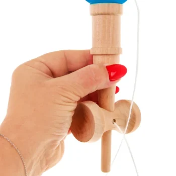 Kendama Arkadna Igra Za Djecu 3+ I Odrasle Drvena Igračka + Plava Loptica 21