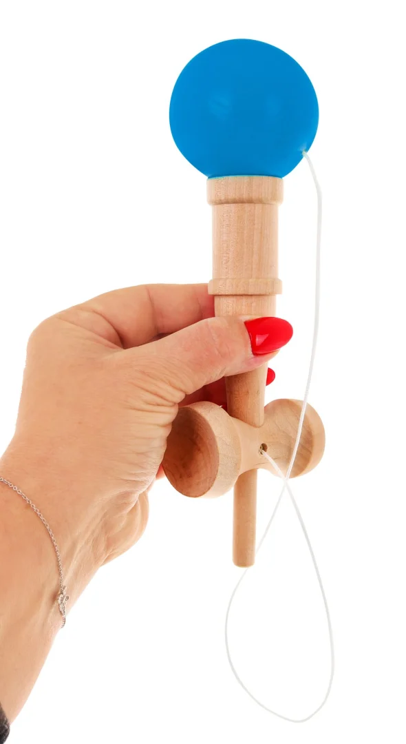Kendama Arkadna Igra Za Djecu 3+ I Odrasle Drvena Igračka + Plava Loptica 8