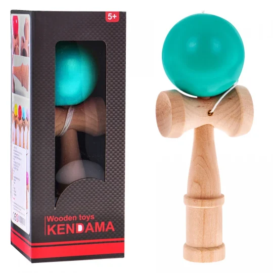 Kendama Arkadna Igra Za Djecu 3+ I Odrasle Drvena Igračka + Zelena Loptica 1