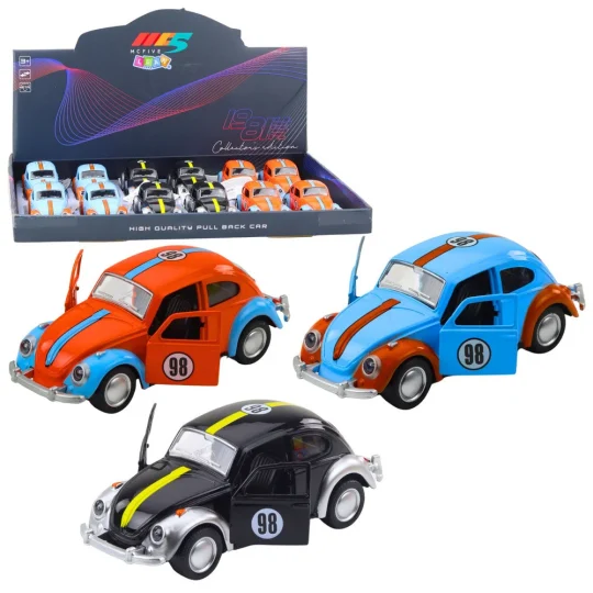 Klasični Automobil Beetle S Metalnim Povlačenjem, Otvarajućim Vratima I Miksom 1