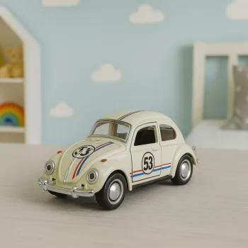 Klasični Automobil Buba S Metalnim Pogonom, Otvaranjem Vrata, Bež 1:32 4