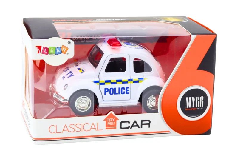 Klasični Policijski Auto 1:38 Svjetla Za Vožnju Zvuci Bijelo 4