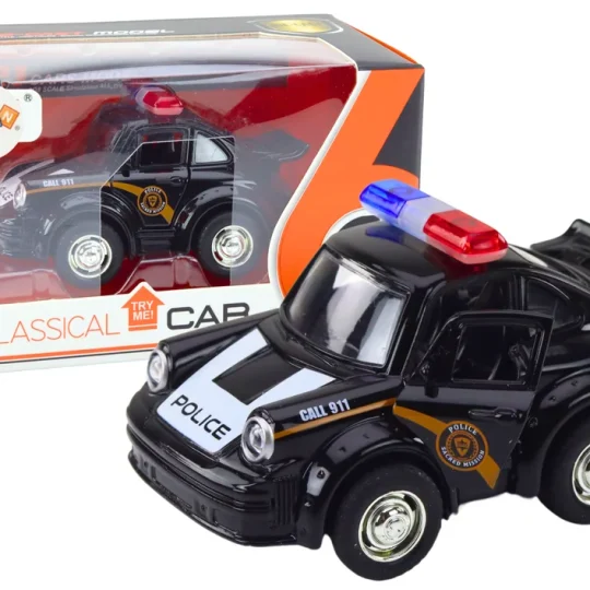 Klasični Policijski Auto 1:38 Svjetla Za Vožnju Zvuci Crno 1